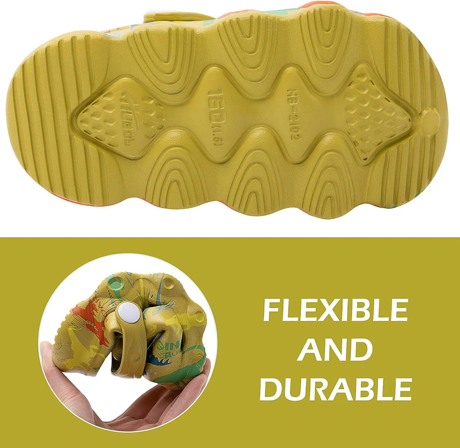 techcity Kids Dinosaur Garden Shoes Cute Cartoon Sandals Clogs Toddler Beach Pool Water Shoes Summer Slides for Boys Girls