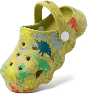 techcity Kids Dinosaur Garden Shoes Cute Cartoon Sandals Clogs Toddler Beach Pool Water Shoes Summer Slides for Boys Girls