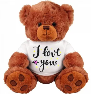 Teddy Bear Couple Gift: Funny 13 Inch Teddy Bear Stuffed Animal : I Love You : Romantic Gift : Best Couple Gift