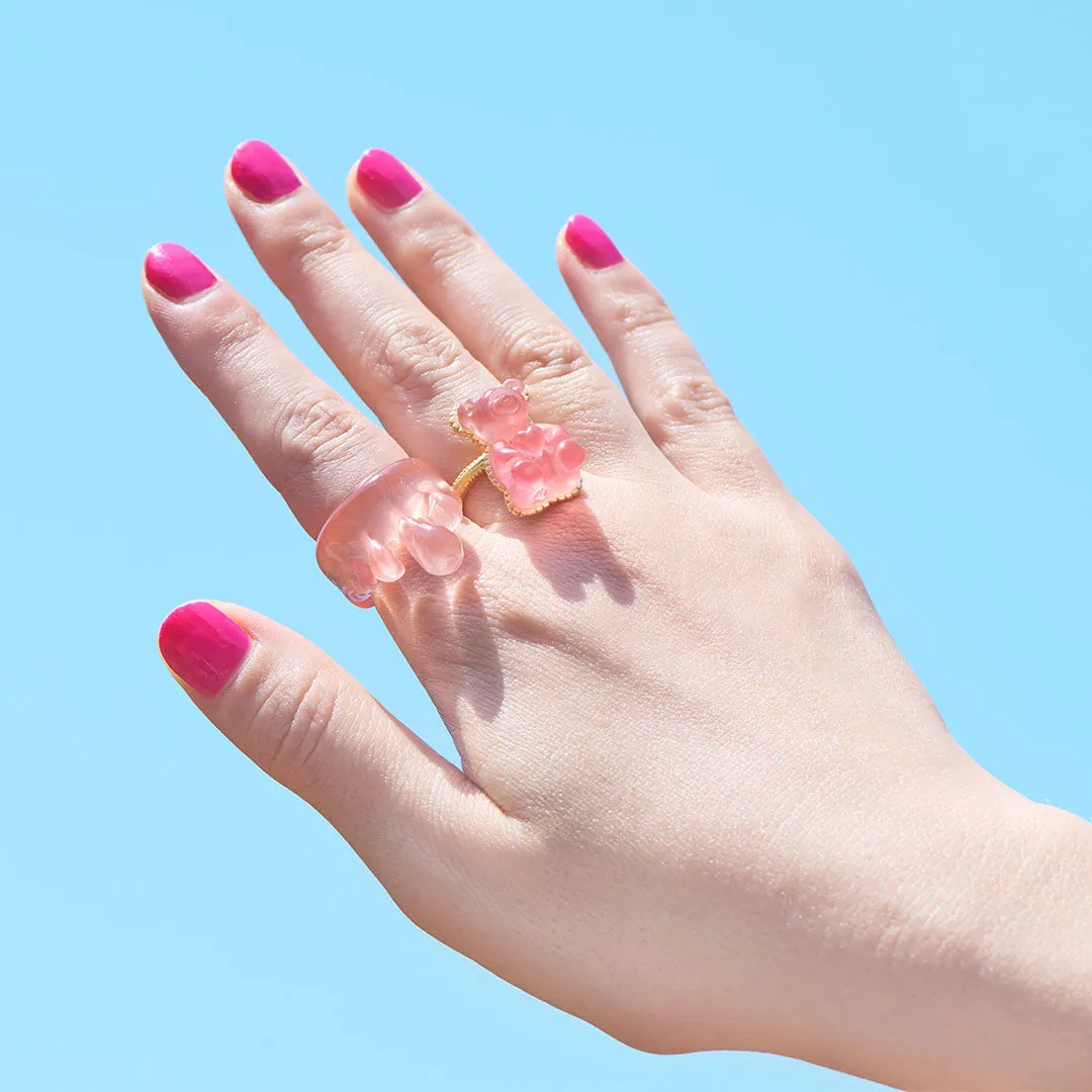 Teddy Bear Hard Gummy Ring (Strawberry)【Japan Jewelry】