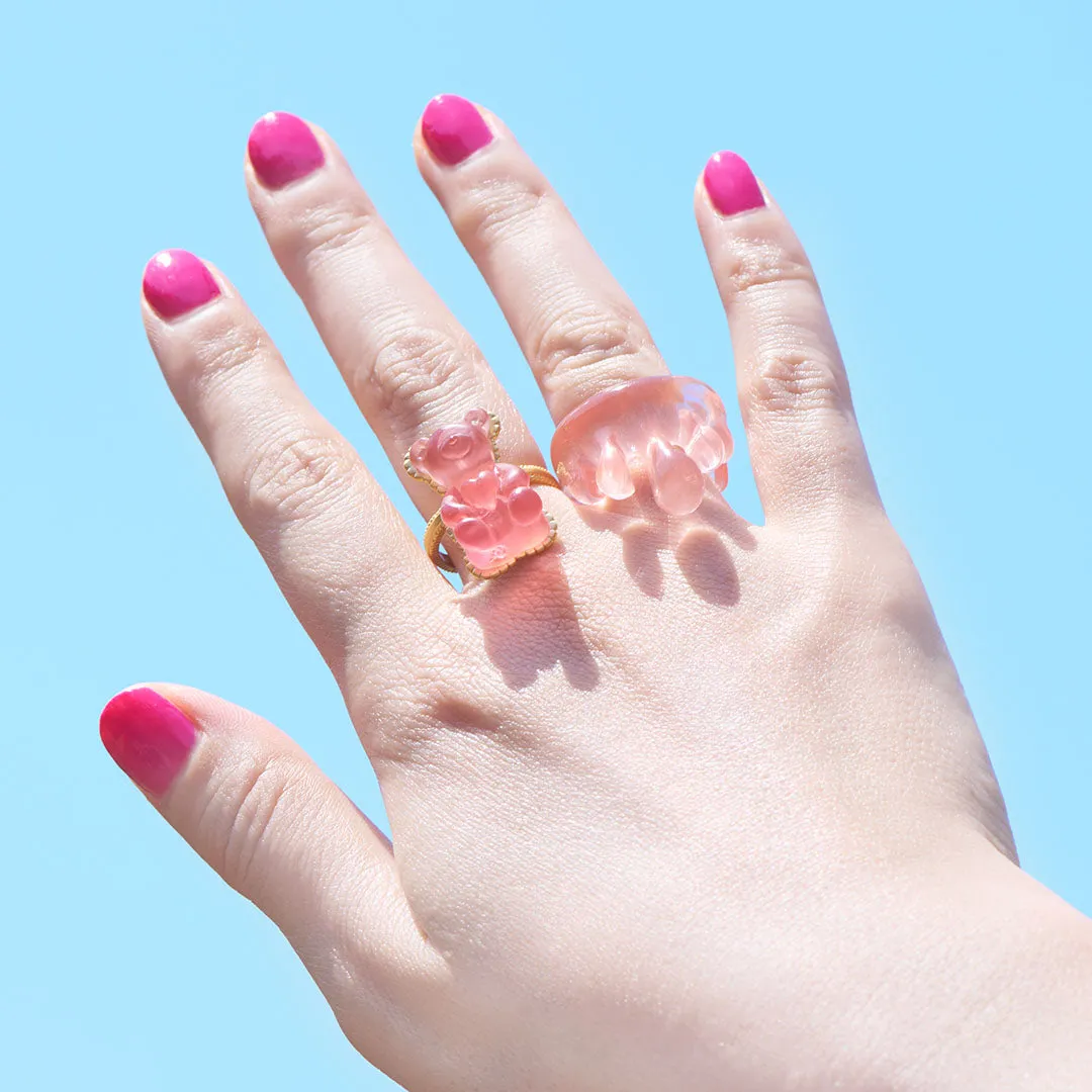 Teddy Bear Hard Gummy Ring (Strawberry)【Japan Jewelry】