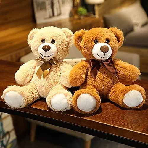 Teddy Bear Stuffed Animal 14 Inch Valentines Day Stuffed Animals - Super Soft Teddy Bears with Ribbon, Cute Teddy Bear for Girlfriend, Boyfriend, Baby Shower, Girls, Boys (Brown)