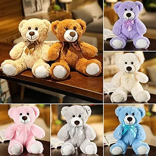 Teddy Bear Stuffed Animal 14 Inch Valentines Day Stuffed Animals - Super Soft Teddy Bears with Ribbon, Cute Teddy Bear for Girlfriend, Boyfriend, Baby Shower, Girls, Boys (Brown)