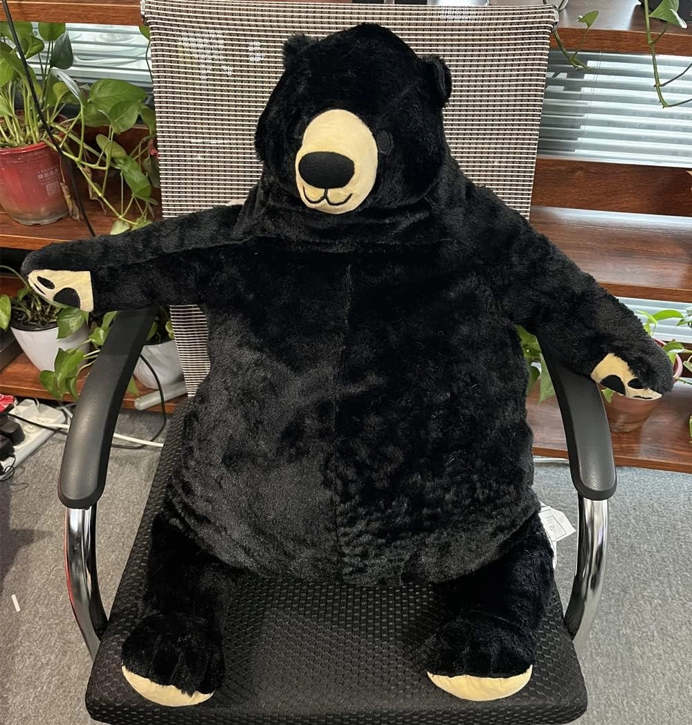 Teddy Bear Plush Toy Teddy Bear Black Stuffed Animal Doll Home Decor Birthday Gift for Girls and Boys (Black, 31.5in/80cm)