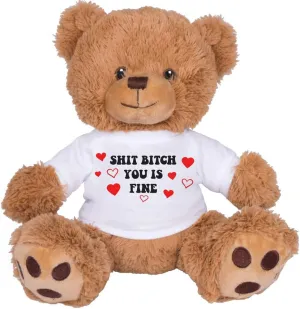 TeesAndTankYou Funny Bear Gift Couple Cute 8 Inch Brown Teddy Bear Stuffed Animal: You is Fine