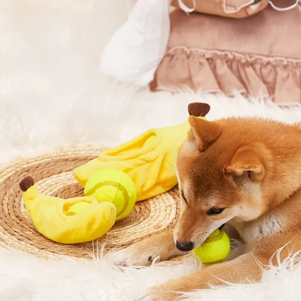 Tennis Ball Interactive Food Hiding Toy Dog Teething Toy