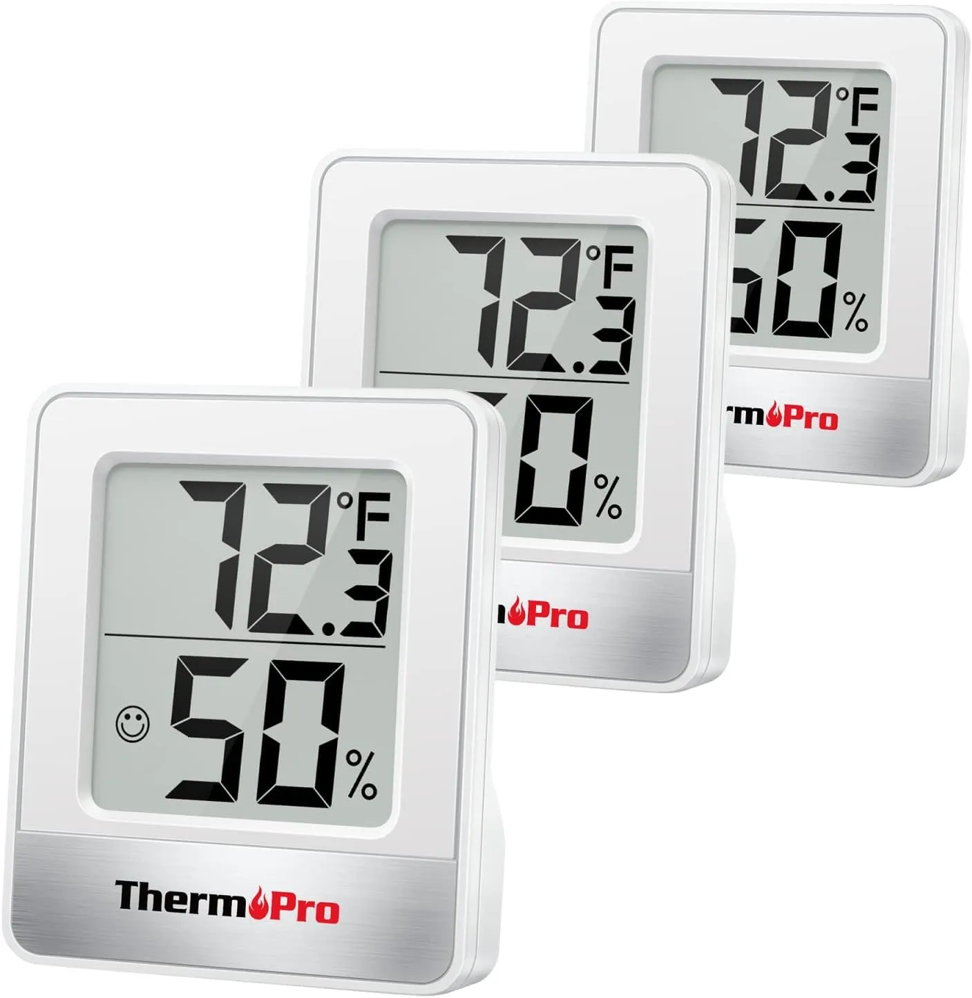 ThermoPro TP49 3 Pieces Digital Hygrometer Indoor Thermometer Humidity Meter Mini Hygrometer with Temperature and Humidity Monitor Outdoor and Room Thermometer