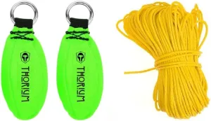 THORIUM Arborist Throw Weight Bag Combo Set - Bright Green 12oz   16oz Slingshot Launcher Pouches - Complete with 150' / 45m Throw Line Rope