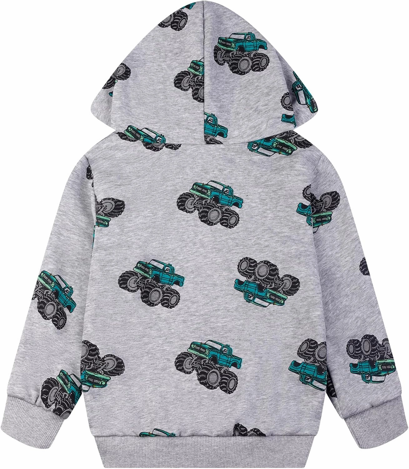Toddler Boy Hoodie Sweatshirt - Pullover Dinosaur Long Sleeve Shirt Fire Truck Print Kids Winter Clothes 2T-7T