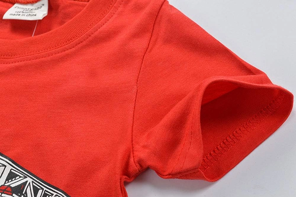 Toddler Boys T-Shirt Short Sleeve Shirt Dinosaur Print Cotton Summer Tops Tees Shark Graphic 2-7T