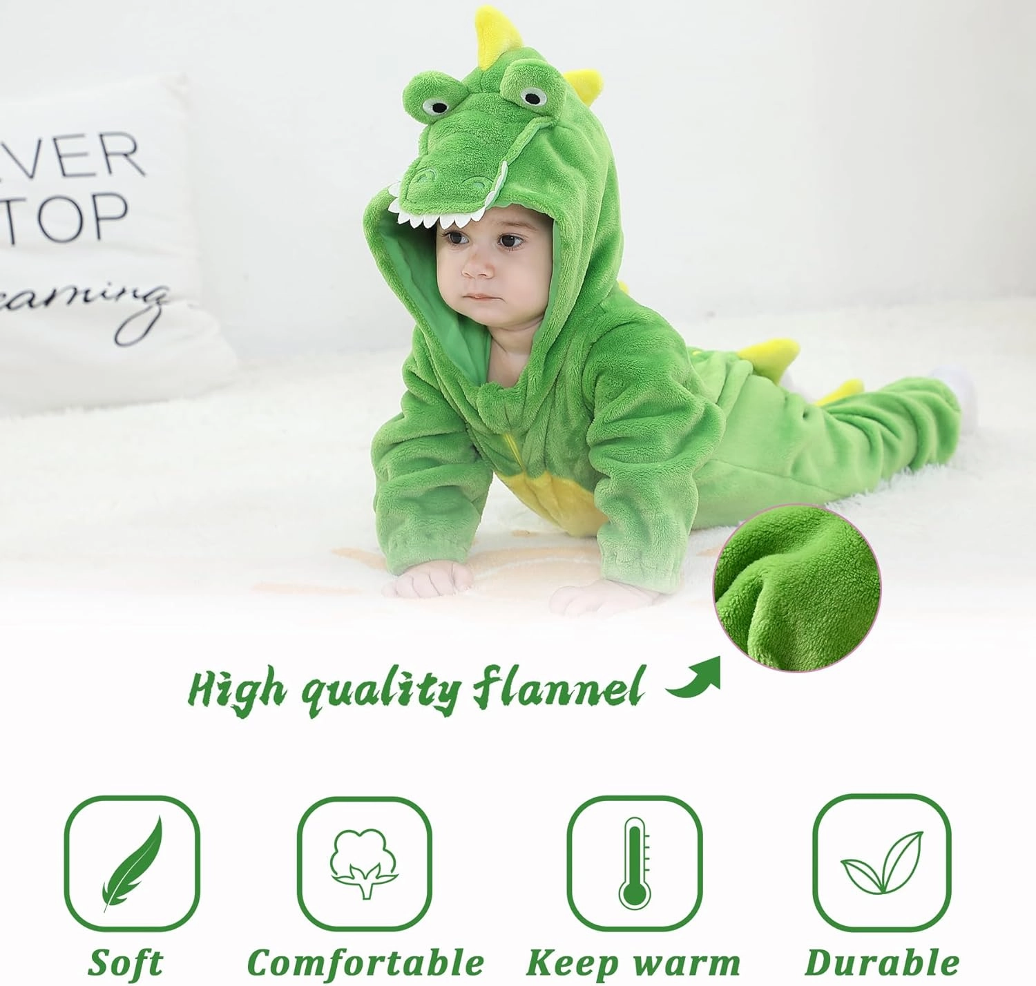 TONWHAR Kids' And Toddlers' Infant Tiger Dinosaur Animal Fancy Dress Costume Outfit Hooded Romper Jumpsuit