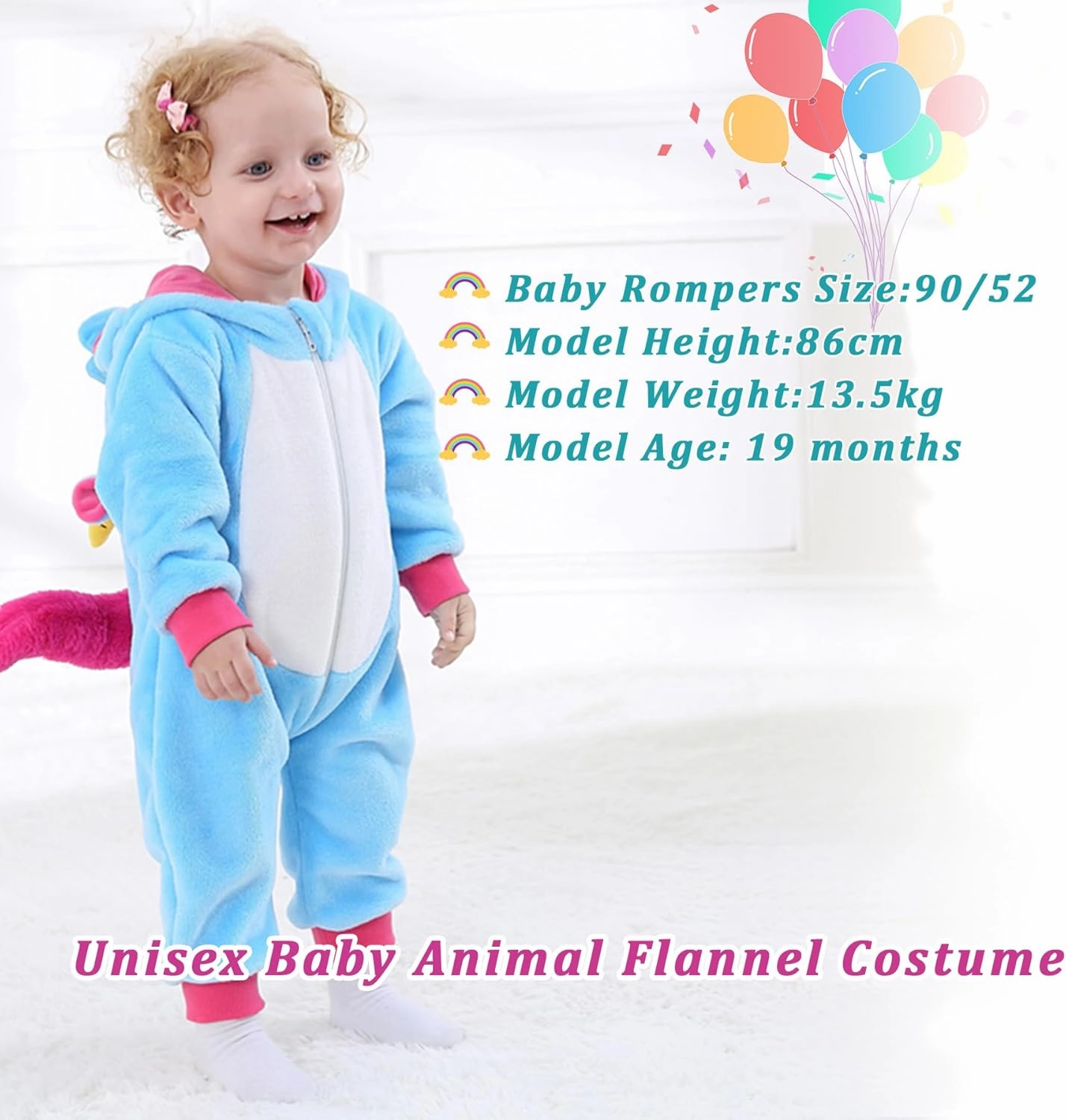 TONWHAR Kids' And Toddlers' Infant Tiger Dinosaur Animal Fancy Dress Costume Outfit Hooded Romper Jumpsuit