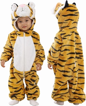 TONWHAR Kids' And Toddlers' Infant Tiger Dinosaur Animal Fancy Dress Costume Outfit Hooded Romper Jumpsuit