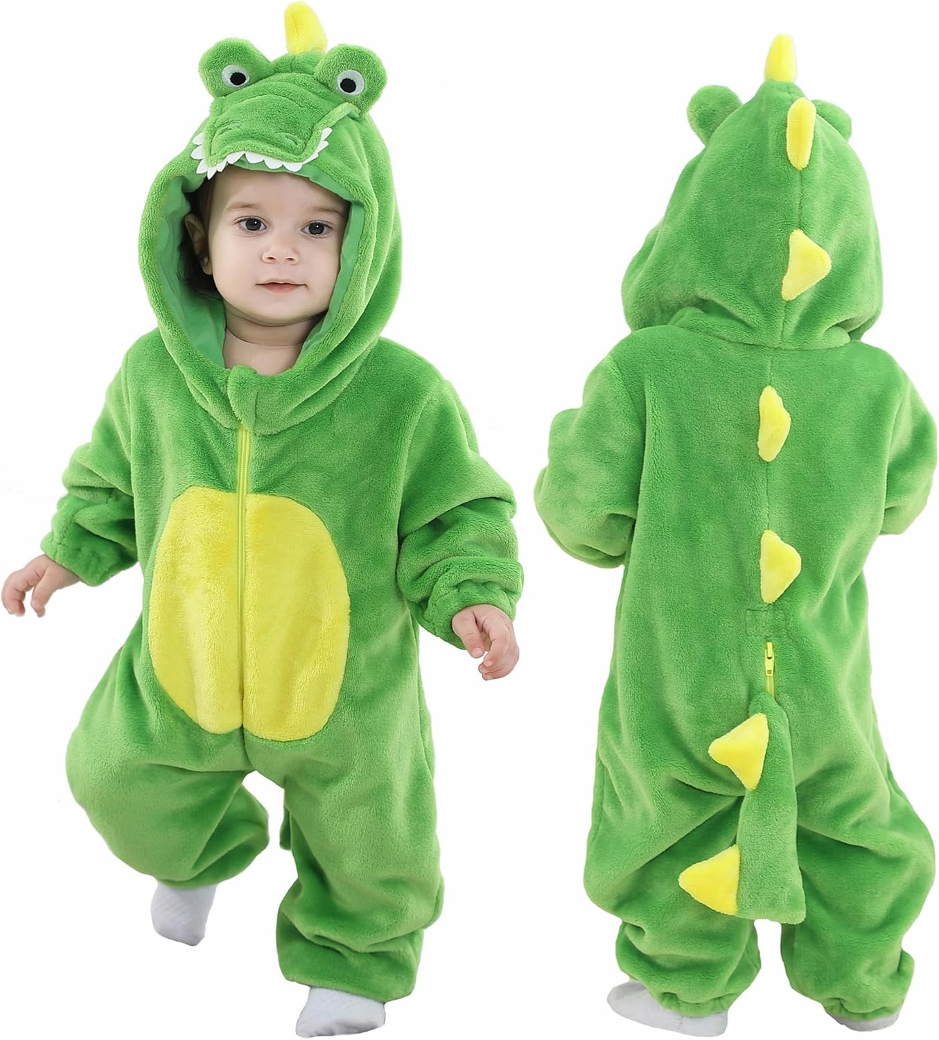 TONWHAR Kids' And Toddlers' Infant Tiger Dinosaur Animal Fancy Dress Costume Outfit Hooded Romper Jumpsuit