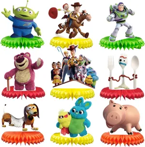 Toy Inspired Birthday Party Decorations Honeycomb Centerpieces Decor For Table Decorations 3D Double Side Honeycomb Decorations Party Supply Party Decorations(9PCS)