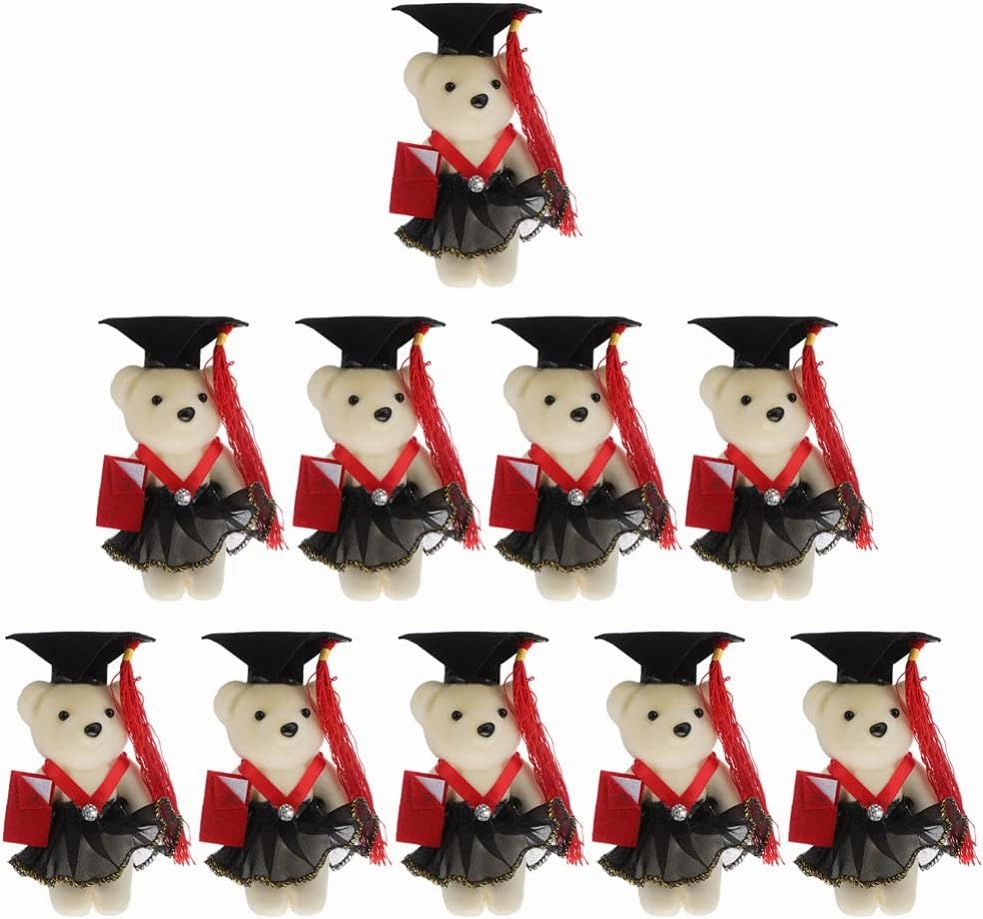 TOYANDONA 10pcs Mini Graduation Bears, 4. 7 inch Plush Graduation Bear Stuffed Animal for Graduation