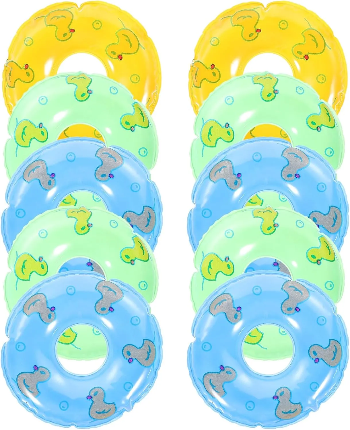 Toyvian 10pcs Mini Swim Rings Doll Lifebuoy Inflatable Doll Inflatable Toy Mini Swim Tube Pool Toys Doll Girl Supplies Aid Float Rings Swimming Toy Dollhouse Accessories - Random Pattern
