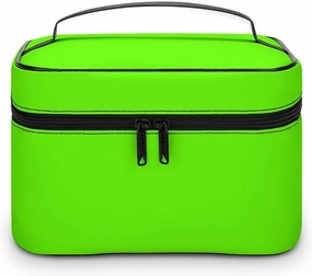 Travel Makeup Bag, Bright Green (Solid Color) Cosmetic Bags for Women Large Capacity Waterproof Toiletry Bag Make up Organizer