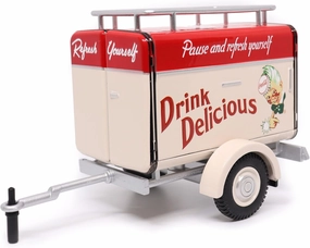 Travel Trailer Cream with Red Top Pause and Refresh Yourself Drink Delicious Coca-Cola 1/24 Diecast Model Car by Motor City Classics