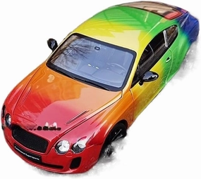Treasureable Alloy Vehicle Model for Continental GT Rainbow Theme Painting Version Alloy Full Open Metal Car Model 1 18 Festive Deluxe Gift