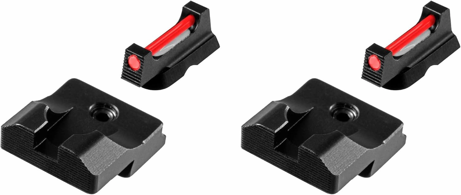 TruGlo Fiber Optic Handgun Pistol Laser Sight Accessories with Blacked Out Rear Sight (2 Pack)