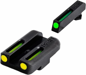 TRUGLO TFO Tritium & Fiber-Optic Handgun Sight | Snag-Resistant Front & Rear Bright Night Sights, Compatible with Glock Handguns