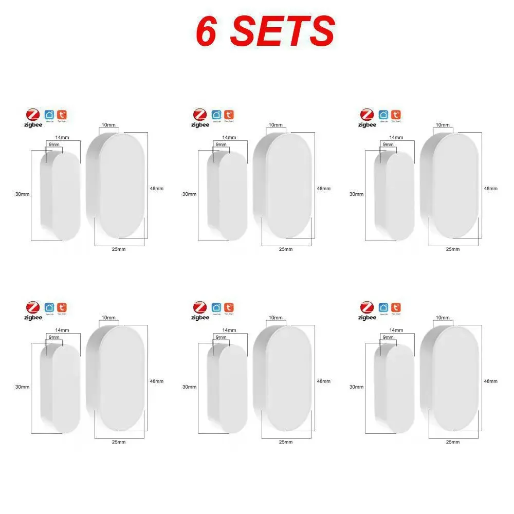 Tuya Zigbee Door And Window Magnetic Sensor Wireless Door Detector Open Entry Smart Security Alarms Compatible With Alexa Google