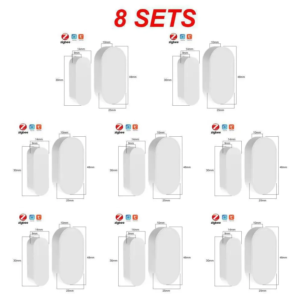 Tuya Zigbee Door And Window Magnetic Sensor Wireless Door Detector Open Entry Smart Security Alarms Compatible With Alexa Google
