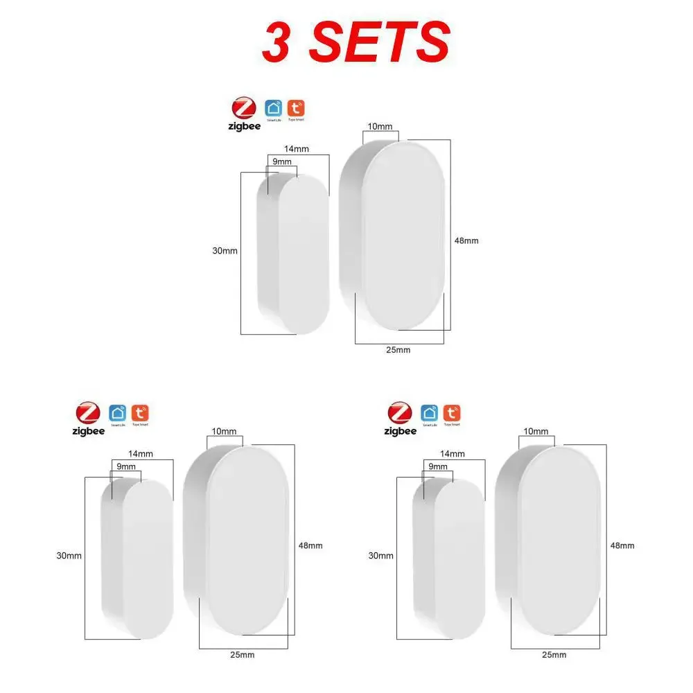 Tuya Zigbee Door And Window Magnetic Sensor Wireless Door Detector Open Entry Smart Security Alarms Compatible With Alexa Google