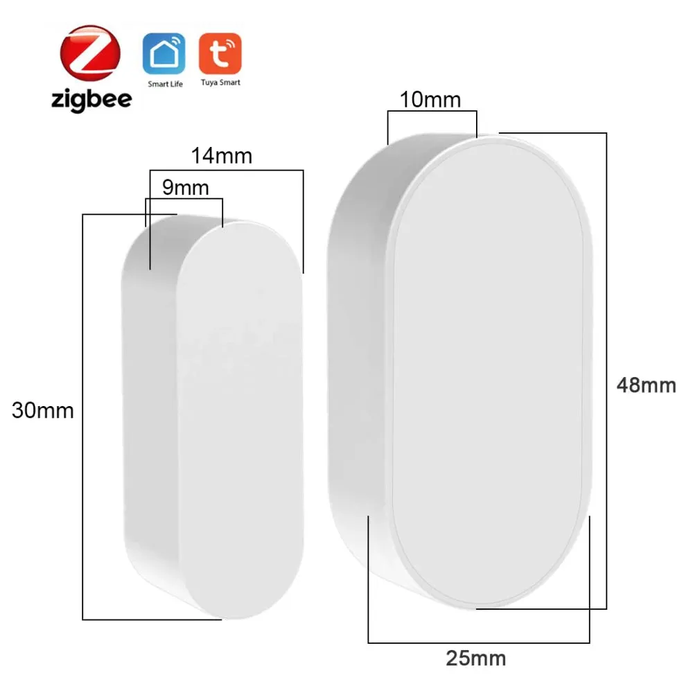 Tuya Zigbee Door And Window Magnetic Sensor Wireless Door Detector Open Entry Smart Security Alarms Compatible With Alexa Google