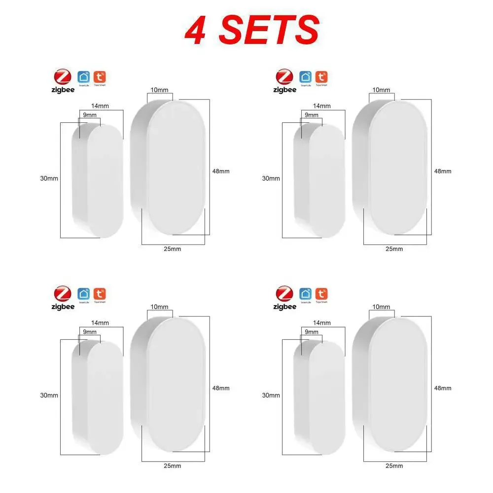Tuya Zigbee Door And Window Magnetic Sensor Wireless Door Detector Open Entry Smart Security Alarms Compatible With Alexa Google