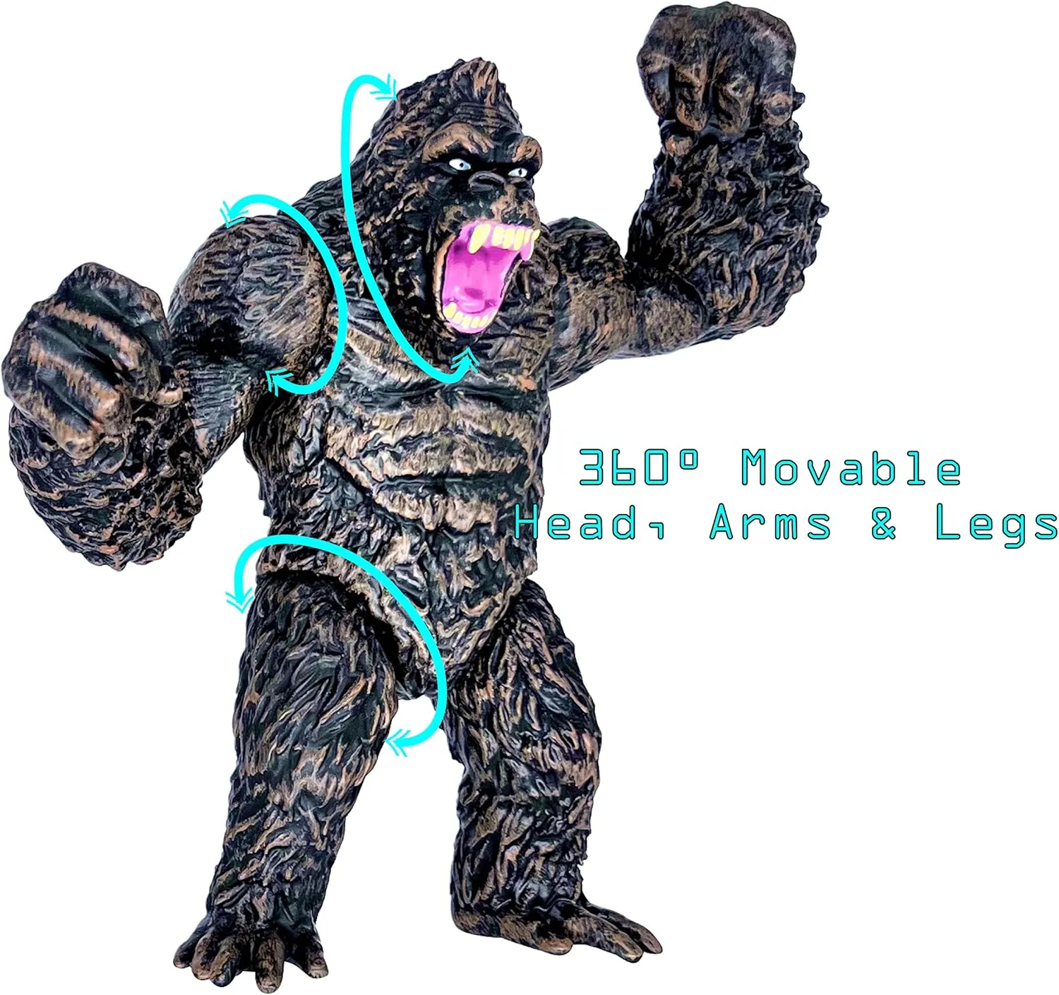 TwCare Set of 2 Godzilla Figure King of The Monsters vs King Kong Toys, Movable Joints Action Movie Series Soft Vinyl Toy Figures, Travel Bag