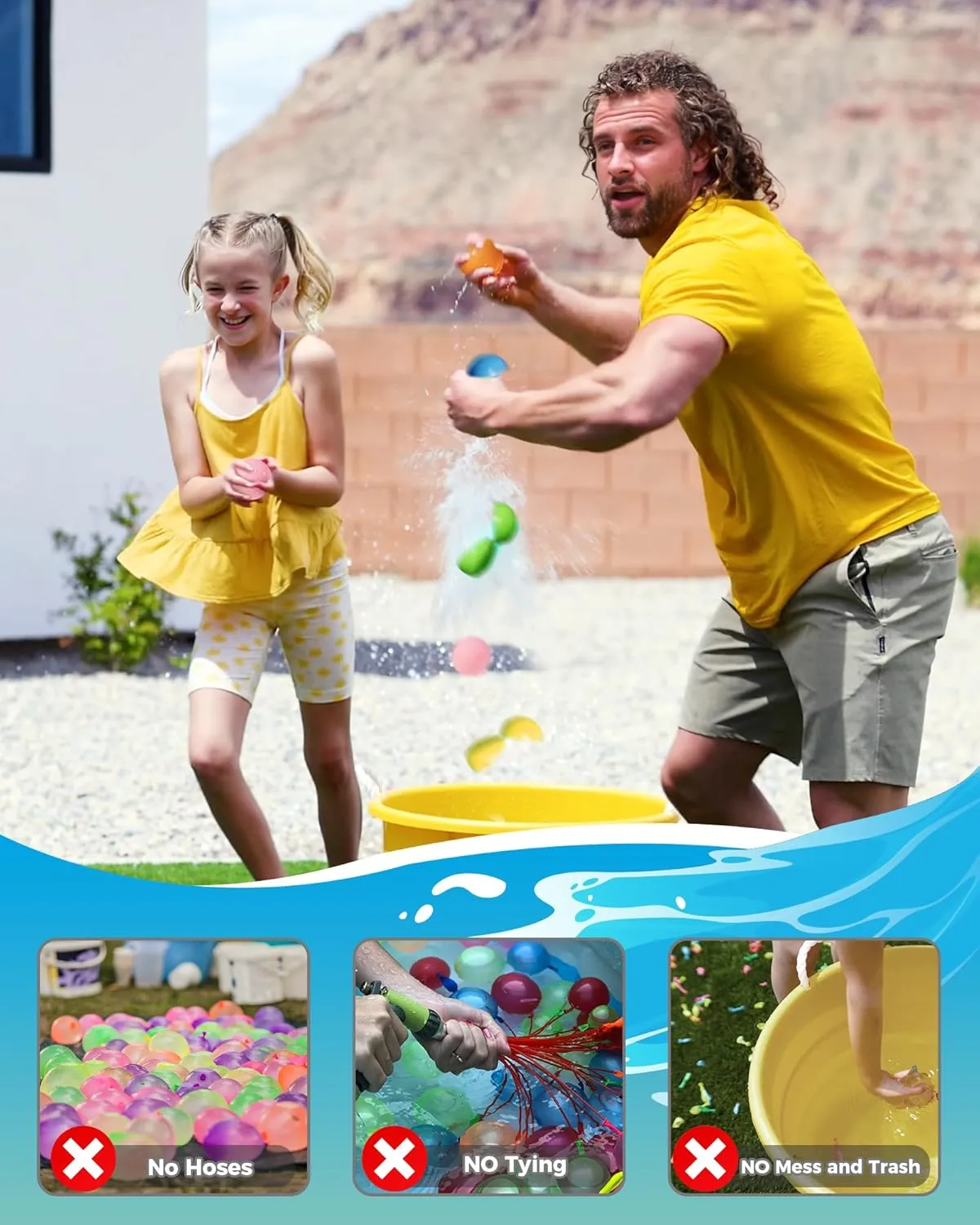 UCIDCI Water Balloons Reusable Quick Fill - Self Sealing Silicone Water Balls for Kids with Mesh Bag, Outdoor Summer Fun Water Toys for Outdoor Activities, Summer Party, Water Park, Family Game