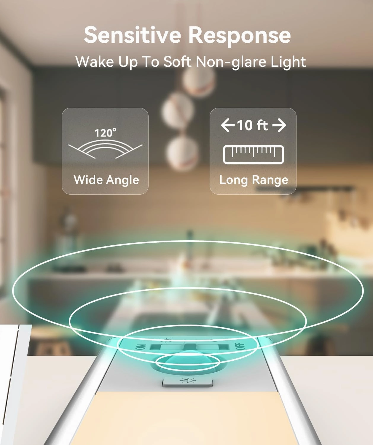Under Cabinet Lighting, LED Motion Sensor Light Indoor, 2200mAh USB Rechargeable Closet Lights Battery Operated, Stick On Magnetic Wireless Dimmable Under Counter Lights for Kitchen, Stairs (2 Pack)