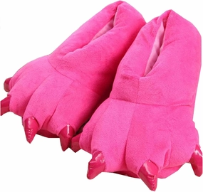 Unisex Plush Animal Paw Slippers - Fuzzy Warm House Shoes with Dinosaur Paw & Claw Design