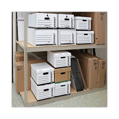 Universal® Medium-Duty Easy Assembly Storage Box, Letter Files, White, 12/carton
