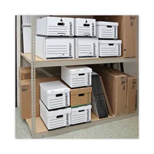 Universal® Medium-Duty Easy Assembly Storage Box, Letter Files, White, 12/carton