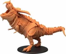 Unpainted DND Armored T-Rex Roaring Miniature Figurine, Tabletop Gaming Collectible, Fantasy World, Ideal Gift for Dungeon Masters and Collectors - Designed by Epic Miniatures