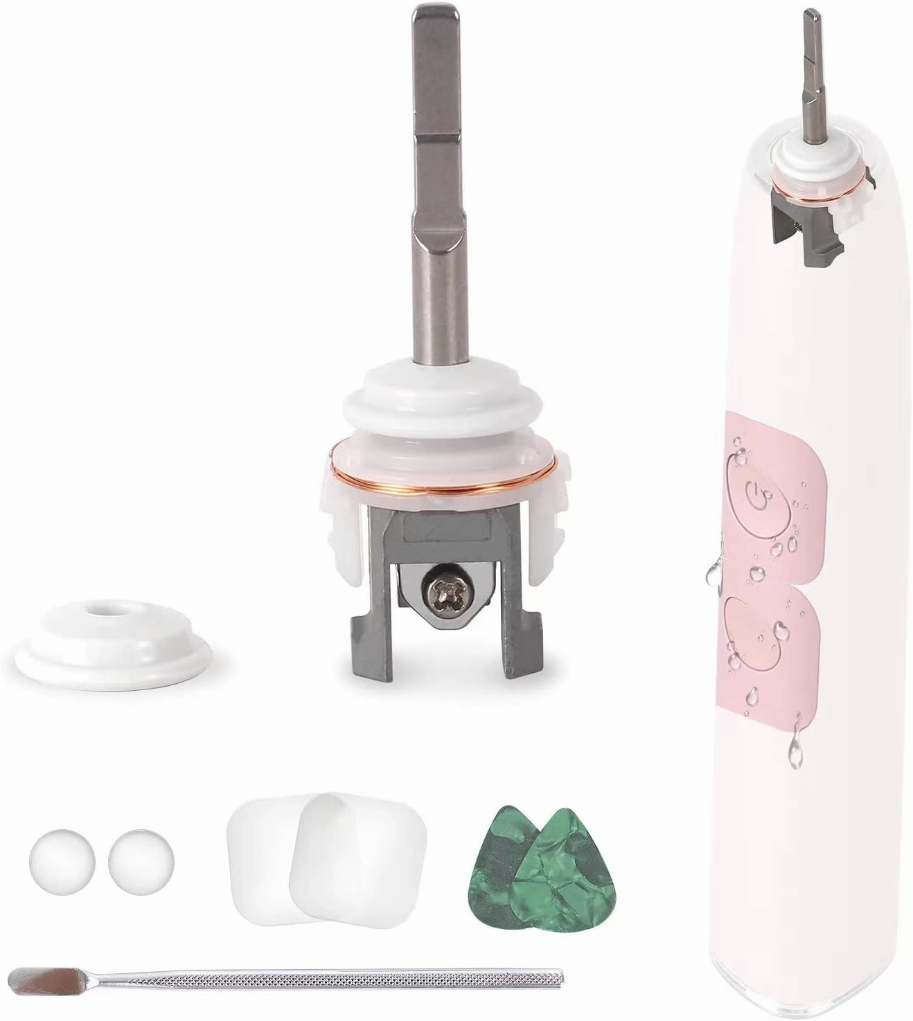 Upgraded Electric Toothbrush Metal Shaft Link Rod Compatible with Philips Sonicare Replacement Parts HX99 HX68 HX75 HX96 Connecting Rod with Waterproof Rubber Seal