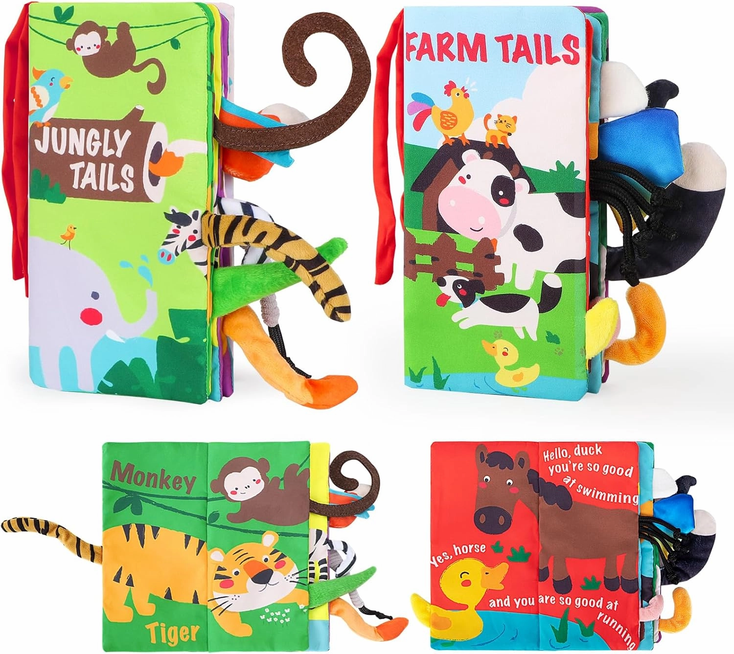 URMYWO Baby Books Toys, Touch and Feel Crinkle Cloth Book for Infant Baby 0-3-6-12-18 Months, Early Development Interactive Stroller Soft Toys, Shower Gifts for Boys Girls