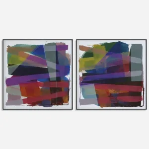 Uttermost 41449 Vivacious - Abstract Framed Art (Set of 2)-29.5 Inches Tall and 29.5 Inches Wide