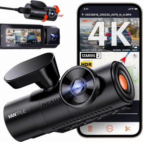 Vantrue N4 Pro 4K 3 Channel Dash Cam, STARVIS 2 IMX678 x PlatePix™ x HDR Night Vision, 4K 1080P 1080P Front Inside and Rear Dash Camera, Voice Control, WiFi, GPS, 24H Parking Mode, Support 512GB Max