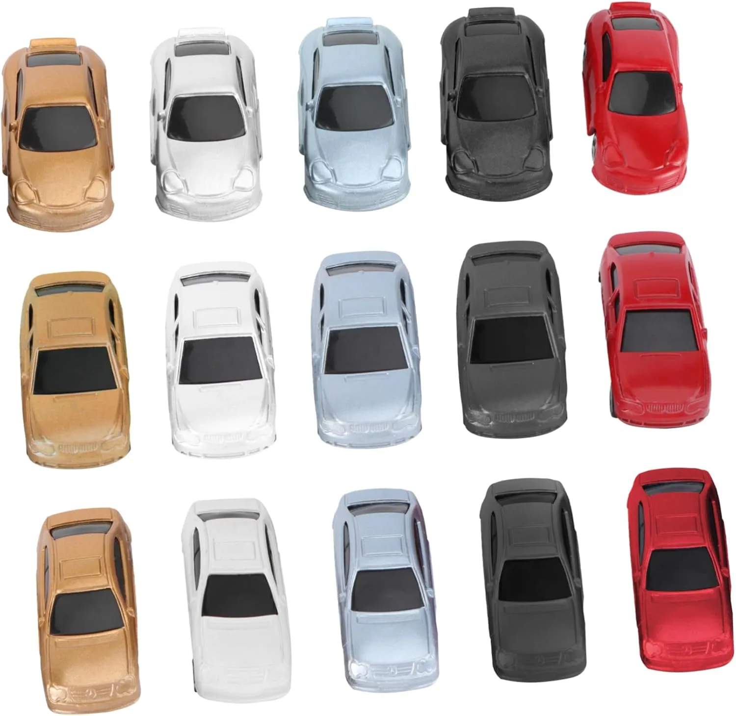 VANZACK 50Pcs Scale Flaring Table Cars for Sand Table Decoration Lightweight Simulation Auto Models for Play and Creative Layouts