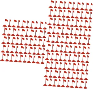 VICASKY 100sets Toy Model for Miniature Scene Decor Plastic Flags for Projects Bright Color Design and for Dollhouse Accessories and Table