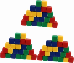 VICASKY 3sets Square Corner Dices Acrylic Teaching Dices for Kids Early Educational Plaything Counting Dice Game Bright Design 24pcs*3