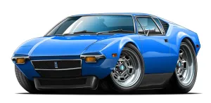 Vintage Supercars 1971 Detomaso Pantera Car Art Large 4ft Long Wall Graphic Decal Sticker Man Cave Garage Decor Boys Room Decor