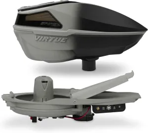 VIRTUE Spire V - Spire 5 - Paintball Loader - Paintball Hopper – 230 Round Capacity - CrownSF III Speed Feed & Rain Lid - Black to Color Fades