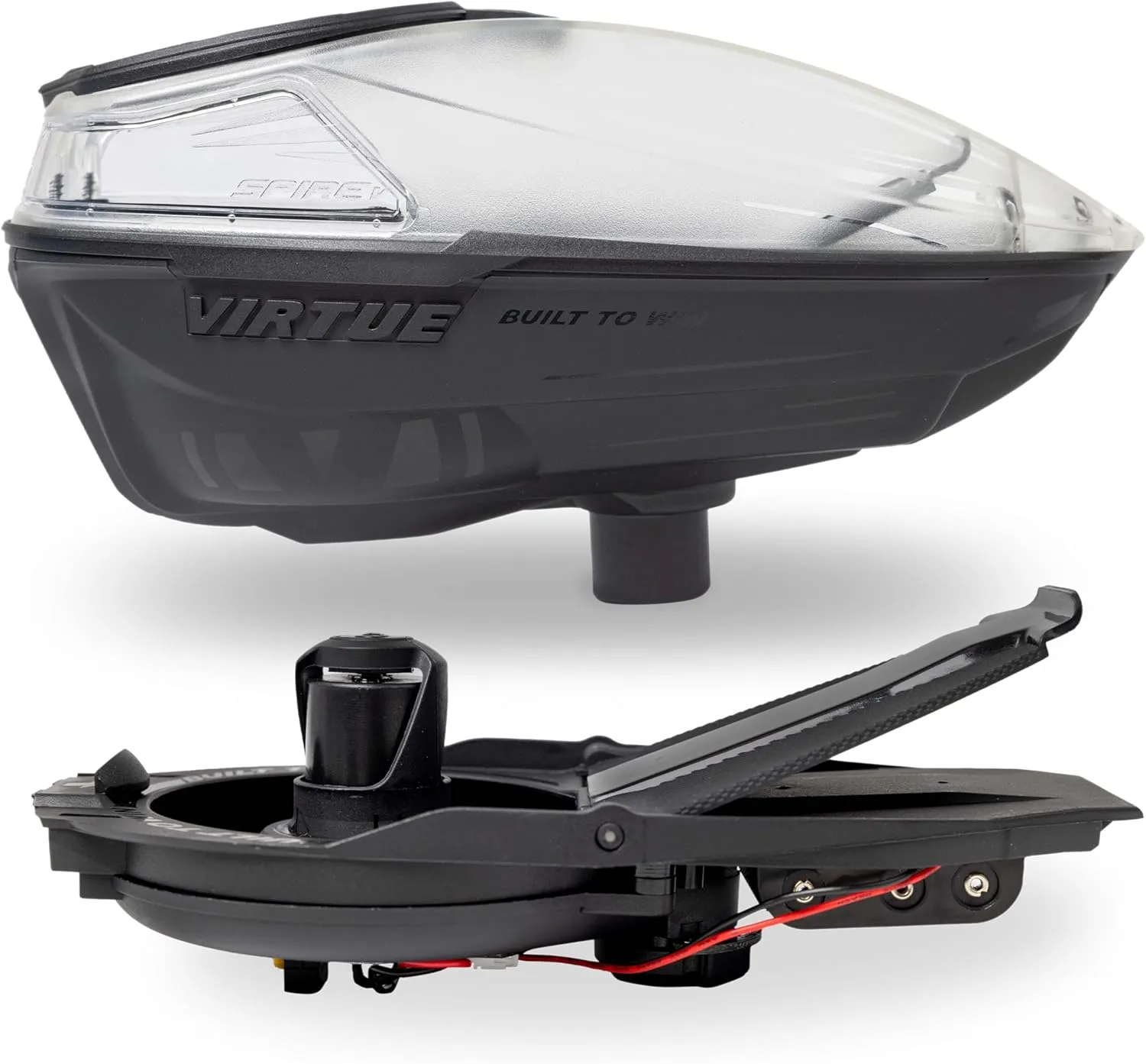VIRTUE Spire V - Spire 5 - Paintball Loader - Paintball Hopper – 230 Round Capacity - CrownSF III Speed Feed & Rain Lid - Dust Crystal Limited Edition