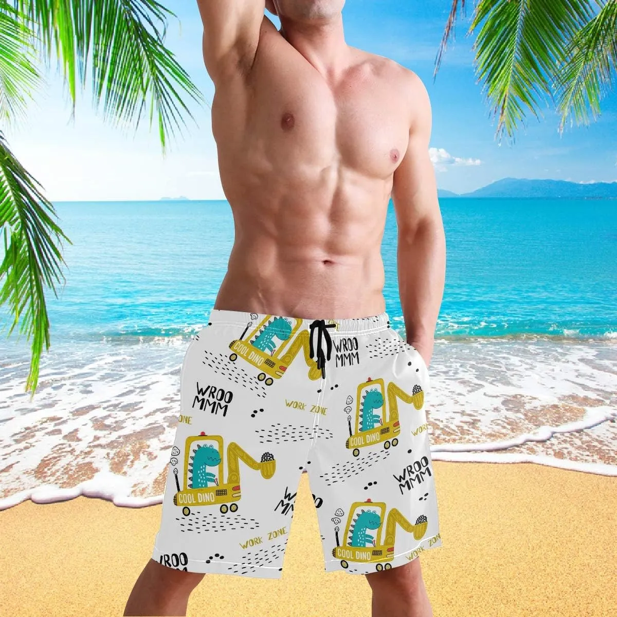 visesunny Fashion Men's Novelty Swim Trunks Quick Dry Swimwear Summer Beach Sports Board Shorts Floral Bathing Suit