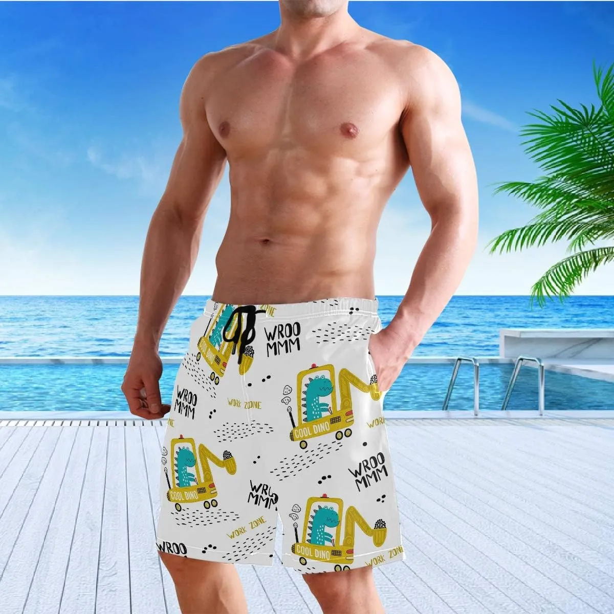 visesunny Fashion Men's Novelty Swim Trunks Quick Dry Swimwear Summer Beach Sports Board Shorts Floral Bathing Suit